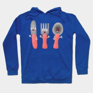 Cute knife fork and spoon cutlery cartoon Hoodie